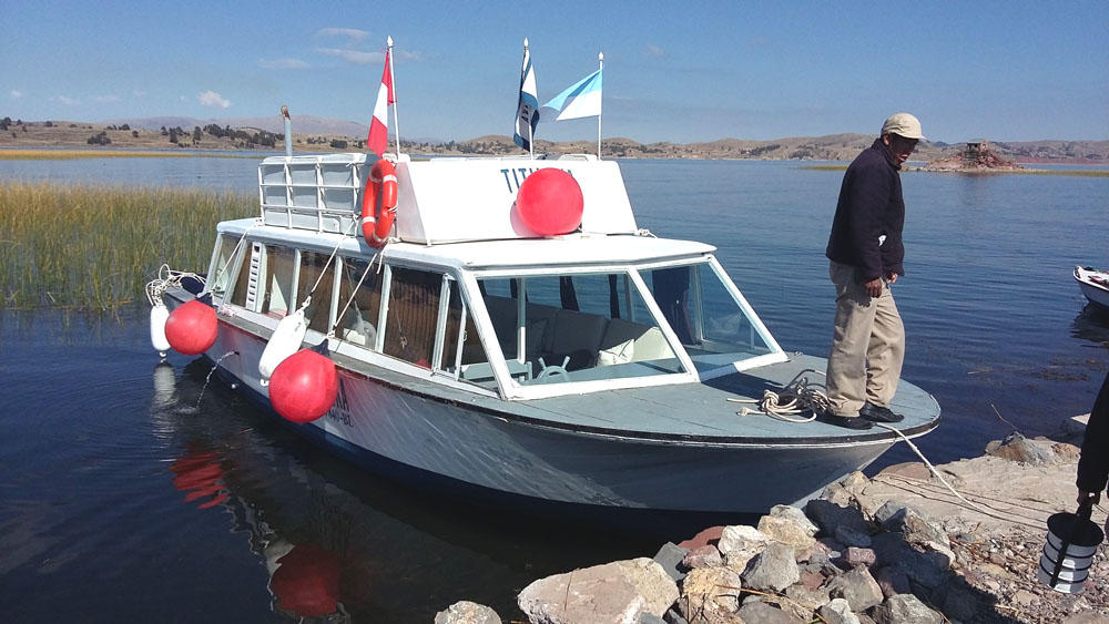 Our boat and guide on Lake Titicaca