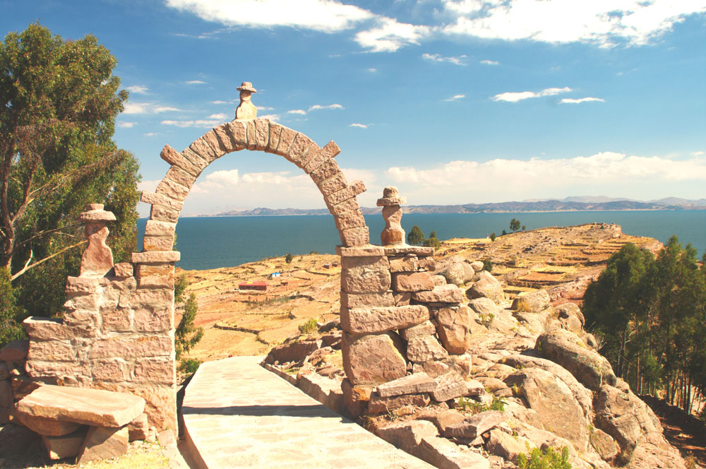 View from the high point of Taquile island.