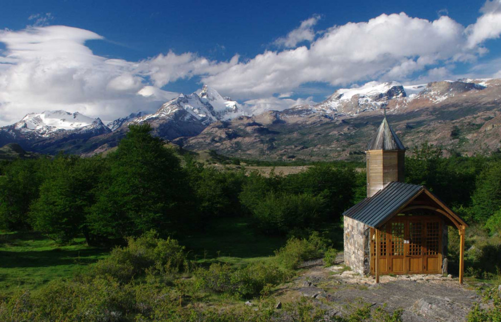 Mountain-and-hut nearby Estancia Cristina, Patagonia, Argentina