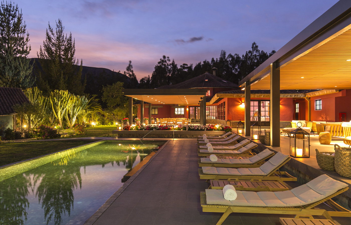 Sol y Luna boasts a stunning outdoor pool with lovely views of the gardens and across the surrounding mountains.