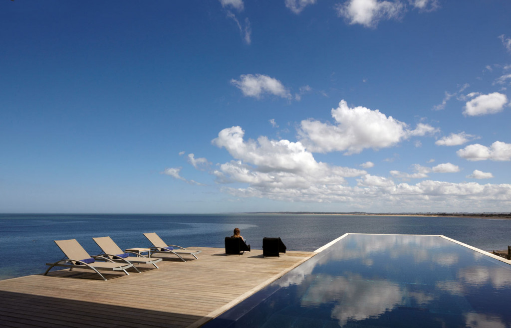 The sleek infinity pool at Playa Vik hotel in Uruguay