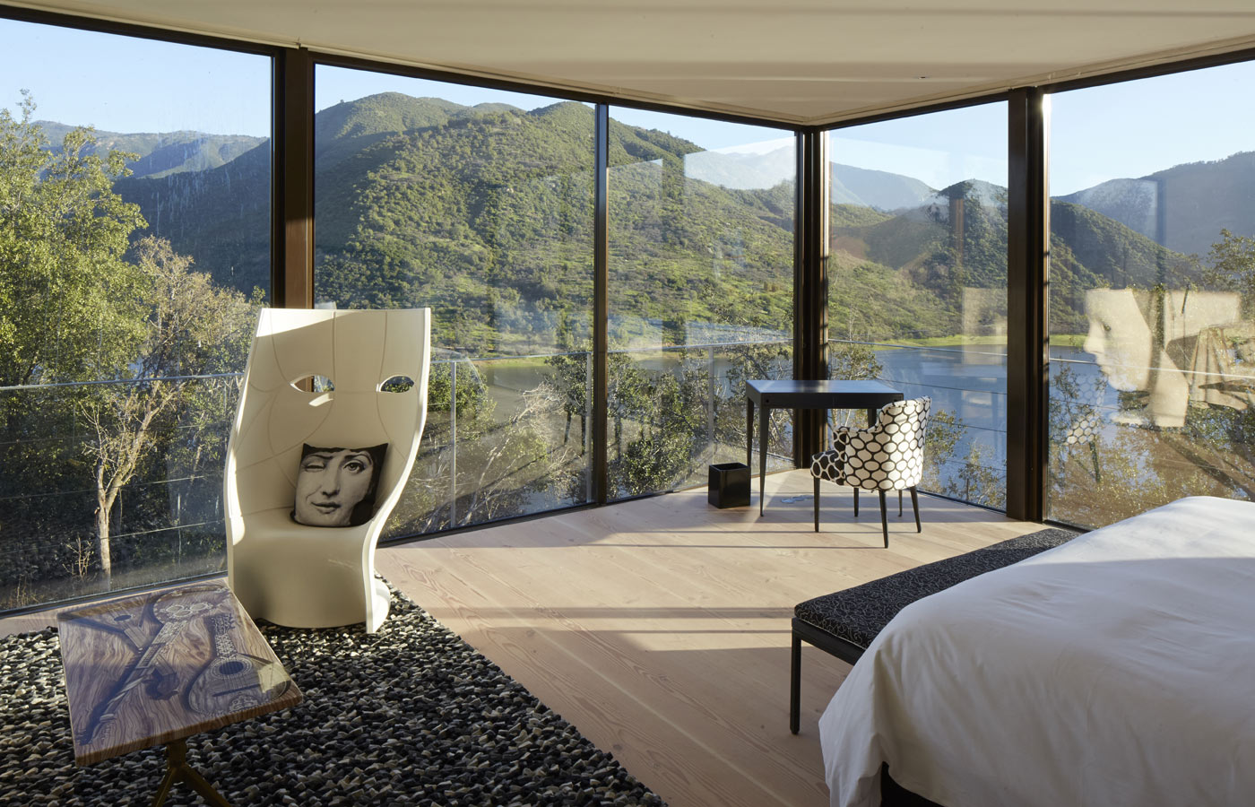 The rooms at Vik Chile offer guests stunning views of the surrounding countryside. 
