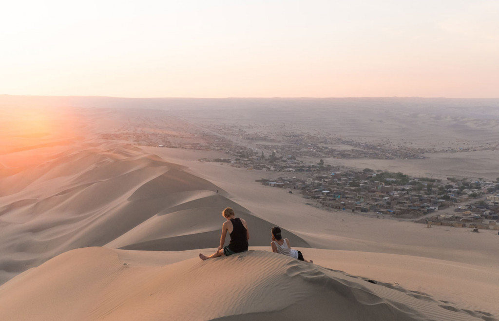 Sunsets in the Ica Desert, Peru, are stunning