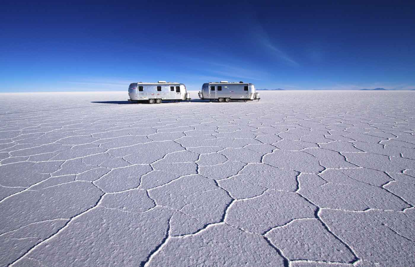 Deluxe Airstream Campers, Uyuni Salt Flats, Bolivia