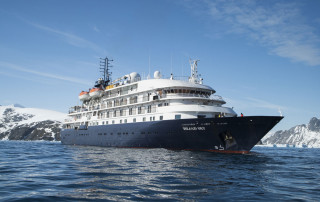 The exterior of the luxury cruise ship The Island Sky