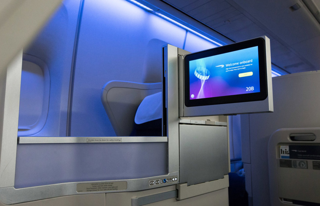 A comfortable seat in the Business Class cabin - Club World - British Airways