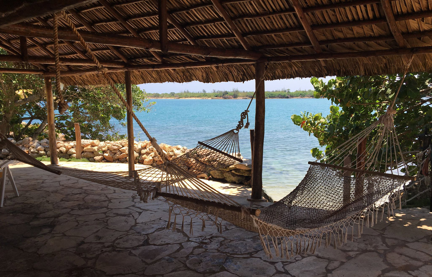 Relaxing hammocks at Banes Beach outside of Havana, Cuba