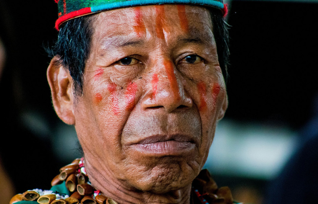 An indigenous man in the Ecuadorian Amazon