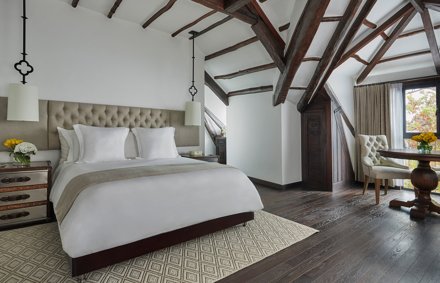 An elegant room at the Four Seasons Casa Medina, Bogota