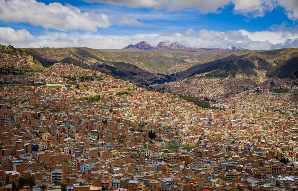 A view of the Bolivian capital city of La Paz