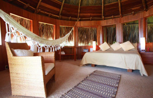 The interior of the quirky Tayrona Ecohabs