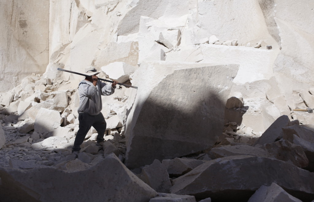 Sillar rock quarry in Arequipa, Southern Peru