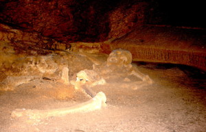 Calcified skeleton in the ATM (Actun Tunichil Muknal) Cave - Cayo District Belize