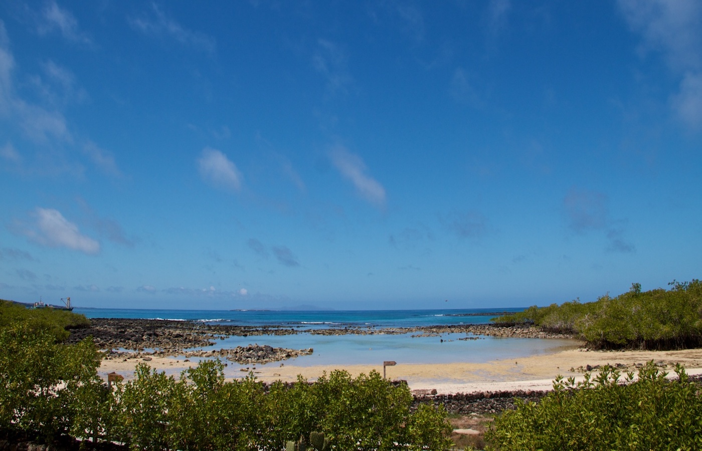 The beautiful beach at Finch Bay - Galapagos Islands