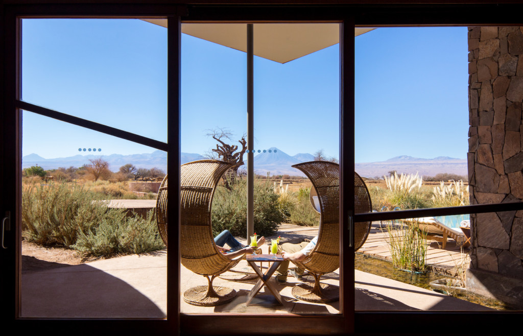An outdoor lounge space at Tierra Atacama - Luxury holidays in Chile