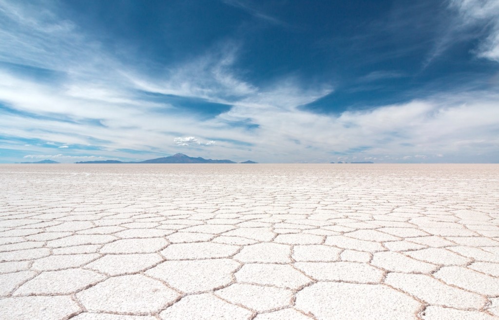The dry honeycomb effect on the Uyuni Salt Flats - luxury holidays to Bolivia