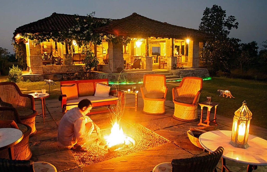 Fire pit, The Sarai at Toria, Madhya Pradesh, India