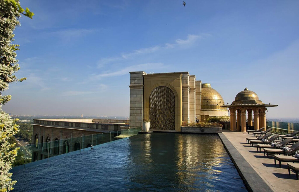 Pool and view, The Leela Palace New Delhi, Delhi, India
